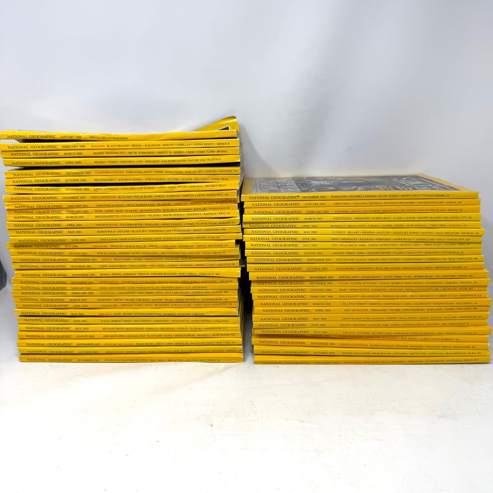 National Geographic Magazine Lot 2000-2004 Vintage Collection 55 Issues